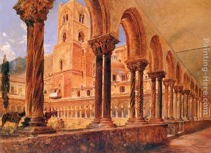A View Of Monreale, Above Palermo painting - Rudolf Ritter von Alt A View Of Monreale, Above Palermo art painting